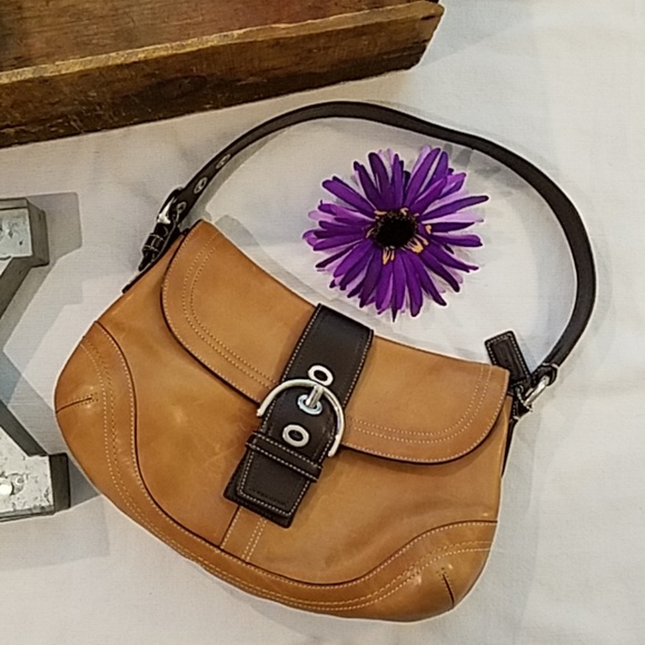 Coach Handbags - COACH Purse, EUC Caramel & Dark Brown COACH